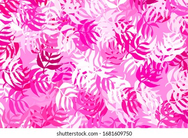 Fondo de doodle vector claro con hojas. Elegante ilustración luminosa con hojas de estilo natural. Una textura nueva para el diseño de papel pintado.