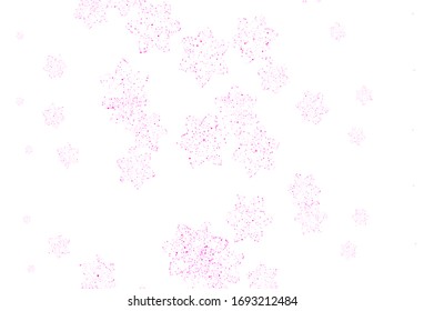 Light Pink vector doodle background with flowers. Abstract illustration with flowers in doodles style. Pattern for heads of websites, designs.