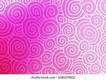 Light Pink vector doodle blurred texture. A vague abstract illustration with doodles in Indian style. Hand painted design for web, wrapping, wallpaper.