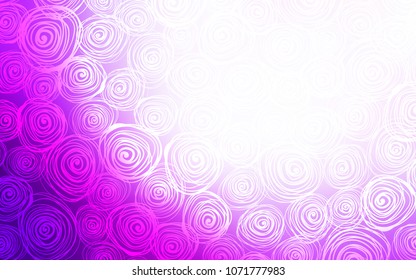 Light Pink vector doodle blurred pattern. Blurred decorative design in Indian style with roses. The best blurred design for your business.