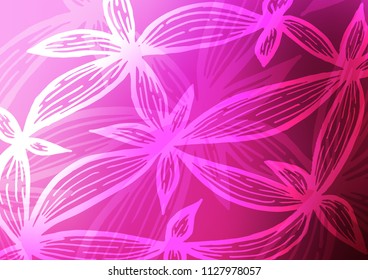 Light Pink vector doodle blurred template. Ethnic elegant natural pattern with gradient. The completely new template can be used for your brand book.