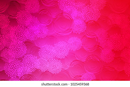 Light Pink vector doodle bright pattern. Colorful illustration in doodle style with flowers. A new texture for your design.