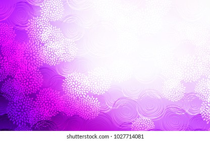 Light Pink vector doodle bright layout. flowers on elegant natural pattern with gradient. The pattern can be used for coloring books and pages for kids.