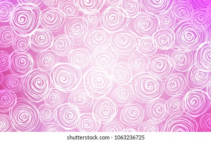 Light Pink vector doodle bright background. Brand-new colored illustration in blurry style with roses. The doodle design can be used for your web site.