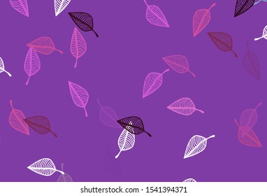 Light Pink vector doodle cover. An elegant bright illustration with leaves in Natural style. Pattern for heads of websites and designs.