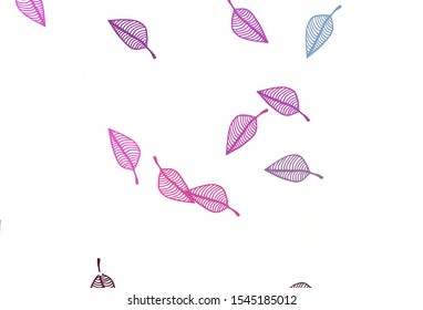 Light Pink vector doodle cover. An elegant bright illustration with leaves in Natural style. Pattern for heads of websites and designs.