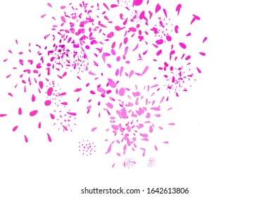 Light Pink vector doodle layout with leaves. Blurred decorative design in Indian style with leaves. Pattern for heads of websites, designs.