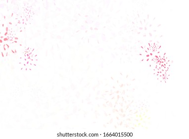 Leichte rosa Vektorillustration doodle Layout mit Blättern. Neue farbige Illustration in unscharfem Stil mit Blättern. Doodle Design für Ihre Website.