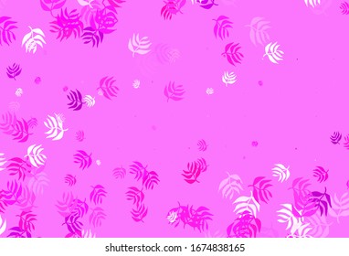 Diseño de doodle vector claro con hojas. Dibujo abstracto geométrico moderno con hojas. Diseño pintado a mano para web, envoltura.