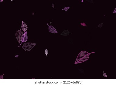 Light Pink vector doodle layout. An elegant bright illustration with leaves in Natural style. New template for your business design.