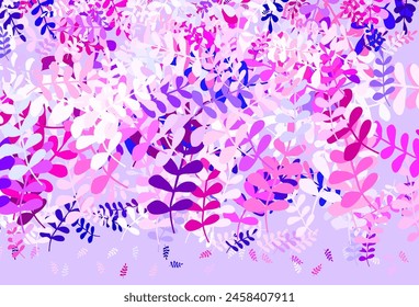 Light Pink vector doodle pattern with leaves. Shining colored illustration with leaves in doodle style. Pattern for heads of websites, designs.