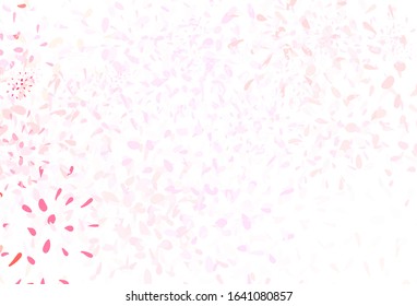 Light Pink vector doodle template with leaves. leaves on elegant natural pattern with gradient. New template for your design.