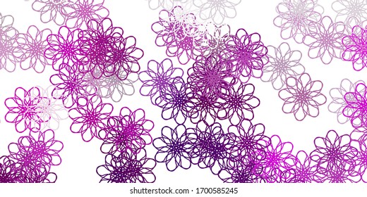 Light Pink vector doodle template with flowers. Illustration with abstract colorful flowers with gradient. Pattern for website designs.
