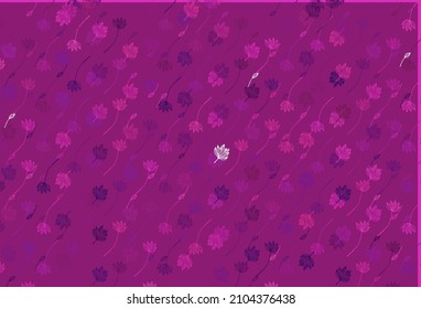 Light Pink vector doodle template. Shining colorful illustration with leaves in doodle style. New template for your business design.