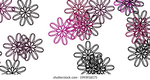 Light Pink vector doodle texture with flowers. Gradient colorful abstract flowers on simple background. Pattern for website designs.