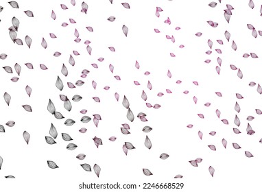 Light Pink vector doodle texture. Colorful illustration in doodle style with leaves. Pattern for brand book.