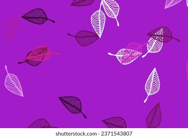 Light Pink vector doodle texture. Creative illustration in simple style with leaves. New template for your brand book.