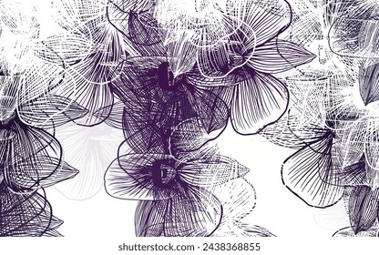 Light Pink vector doodle texture with flowers. Abstract illustration with flowers in doodles style. Hand painted design for web, wrapping.