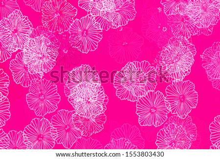 Light Pink vector elegant background with leaves. An elegant bright illustration with flowers. Brand new style for your business design.