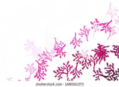 Light Pink vector elegant pattern with sakura. Colorful abstract illustration with leaves in doodle style. Brand new style for your business design.