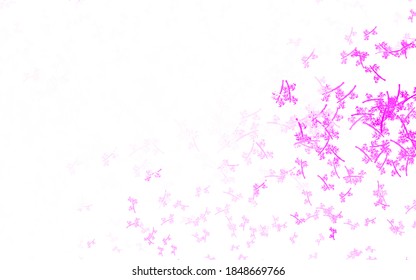 Light Pink vector elegant pattern with branches. Leaves, branches in natural style on white background. Template for backgrounds of cell phones.