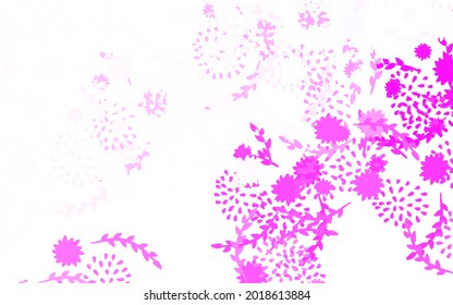 Light Pink vector elegant template with flowers, roses. Modern abstract illustration with flowers. Pattern for wallpapers, coloring books.