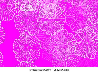 Light Pink vector elegant wallpaper with leaves. Creative illustration in blurred style with flowers. Pattern for wallpapers, coloring books.