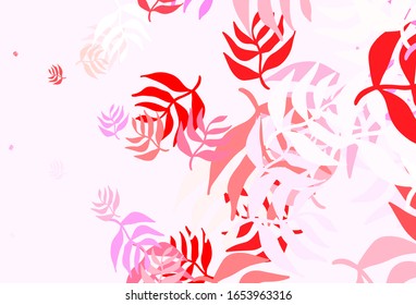 Papel pintado elegante vector claro con hojas. Ilustración de colores brillantes con hojas en estilo doodle. Diseño pintado a mano para web, envoltura.