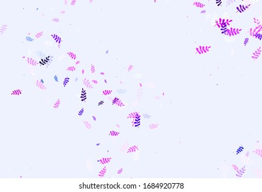Light Pink vector elegant wallpaper with leaves. leaves on blurred abstract background with gradient. Textured pattern for websites, banners.