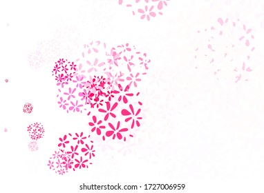 Light Pink vector elegant wallpaper with leaves. leaves on blurred abstract background with gradient. New template for your design.