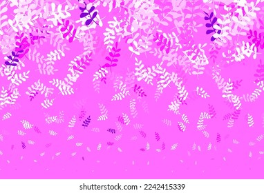 Light Pink vector elegant wallpaper with leaves. Blurred decorative design in Indian style with leaves. Elegant pattern for your brand book.