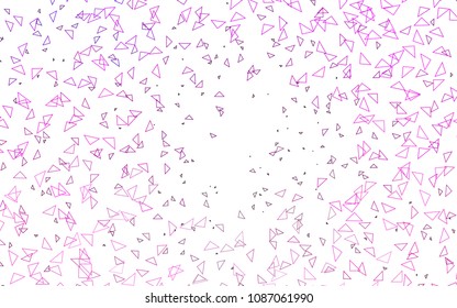 Light Pink vector geometric simple minimalistic background, which consist of triangles on white background. Triangular pattern with gradient for your business design. 