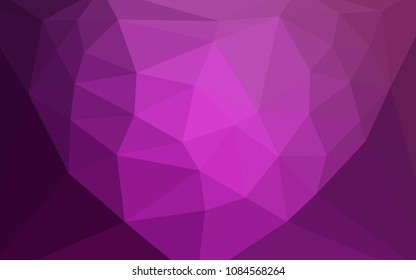 Light Pink vector gradient triangles texture with a heart in a centre. Colorful illustration with gradient. Pattern for a brand book's backdrop.
