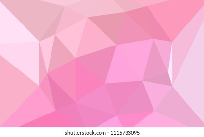 Light Pink vector gradient triangles pattern. Glitter abstract illustration with an elegant triangles. A completely new design for your leaflet.