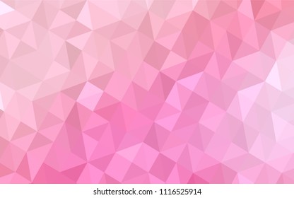 Light Pink vector gradient triangles texture. Glitter abstract illustration with an elegant triangles. A new texture for your web site.