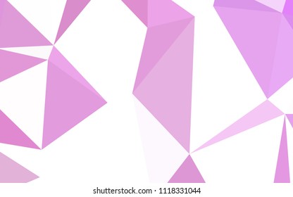 Light Pink vector gradient triangles pattern. Triangular geometric sample with gradient.  New template for your brand book.