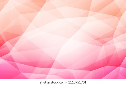 Light Pink vector gradient triangles pattern. Geometric illustration in Origami style with gradient.  New template for your brand book.