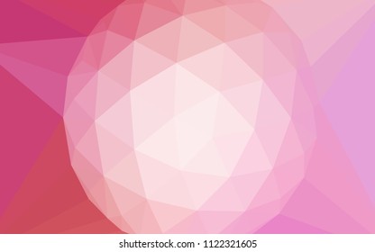 Light Pink vector gradient triangles pattern with a gem in a centre. Polygonal illustration, which consists of triangles. Best triangular design for your business.