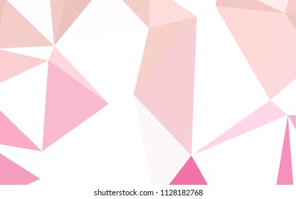 Light Pink vector gradient triangles pattern. Shining polygonal illustration, which consist of triangles. Triangular pattern for your design.