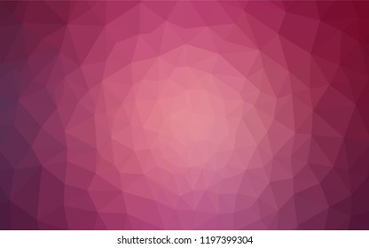 Light Pink vector gradient triangles pattern. Glitter abstract illustration with an elegant triangles. Brand new design for your business.