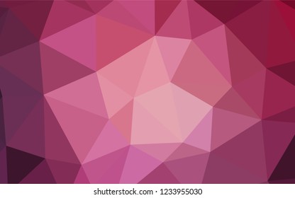 Light Pink vector gradient triangles pattern. A completely new color illustration in a polygonal style. Best triangular design for your business.