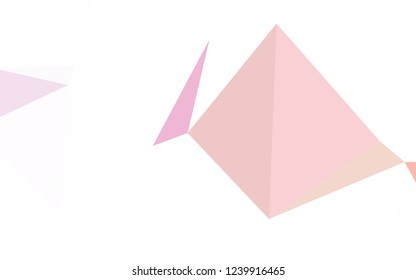 Light Pink vector gradient triangles texture. Shining polygonal illustration, which consist of triangles. Polygonal design for your web site.