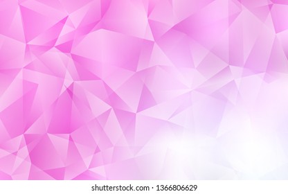 Light Pink vector gradient triangles texture. Colorful illustration in abstract style with triangles. Polygonal design for your web site.