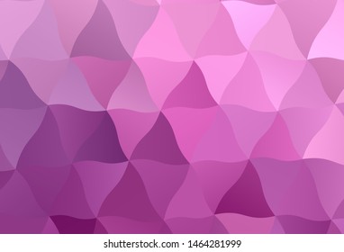 Light Pink vector gradient triangles pattern. A completely new color illustration in a polygonal style. A new texture for your web site.