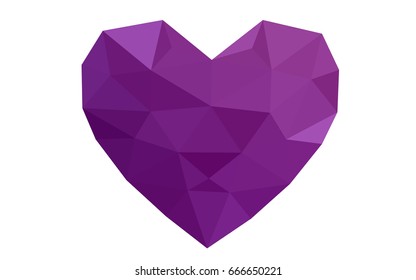 Light Pink vector greeting Card Happy Valentine's Day. Lettering with hearts on the white polygonal background. Colored triangular illustration for your business.