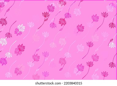 Plantilla pintada a mano con vector rosa claro. Ilustración decorativa con hojas coloridas abstractas. La plantilla para el fondo de los teléfonos móviles.
