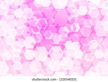 Light Pink vector hexagon mosaic pattern. Geometric illustration in Origami style with gradient.  The best hexagonal design for your business.