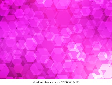 Light Pink vector hexagon mosaic pattern. Creative geometric illustration in Origami style with gradient. A completely new design for your business.