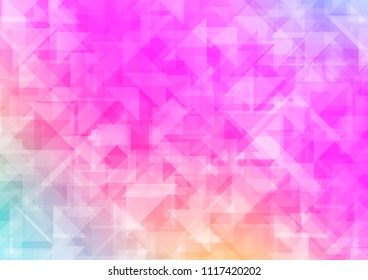 Light Pink vector hexagon mosaic triangle mosaic. Glitter abstract illustration with an elegant design. Brand new design for your business.