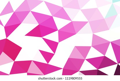 Light Pink vector hexagon mosaic triangle mosaic. Shining colored illustration in a Brand new style. Brand new style for your business design.